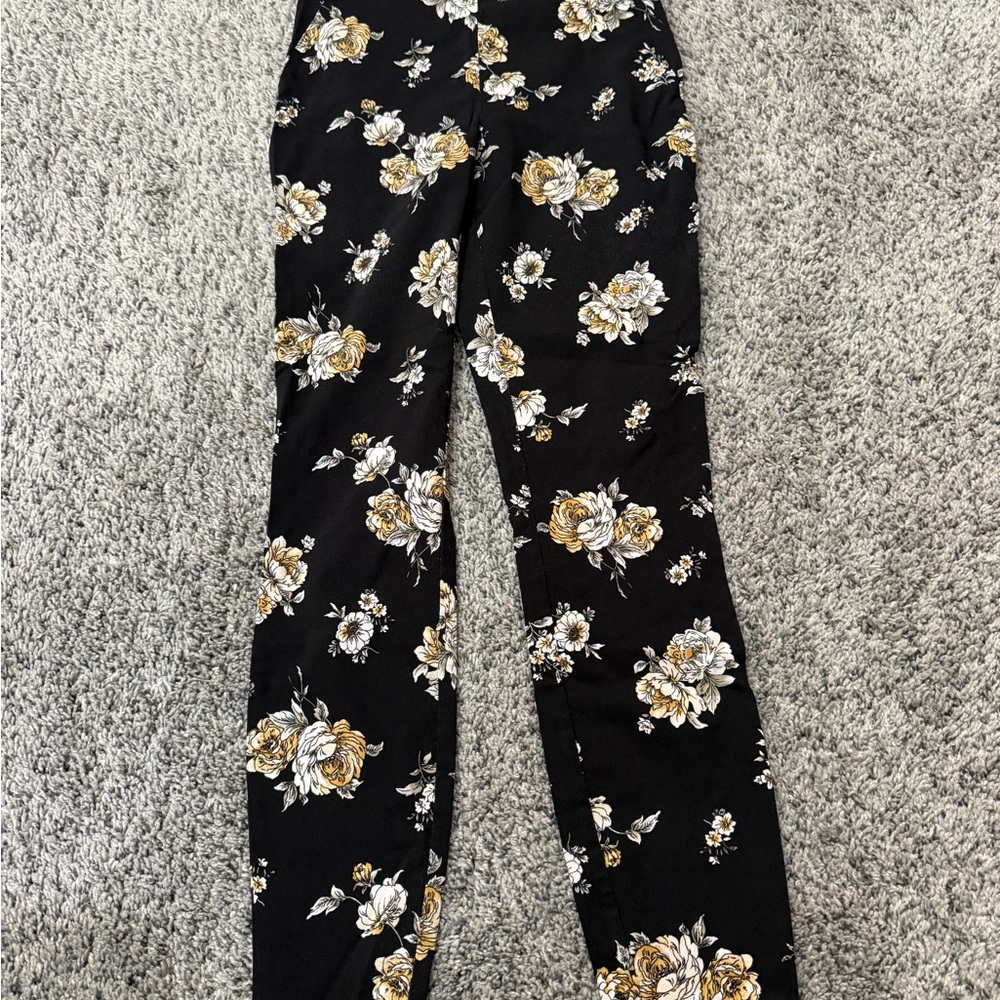 Maurices Black and Gold Floral Pants